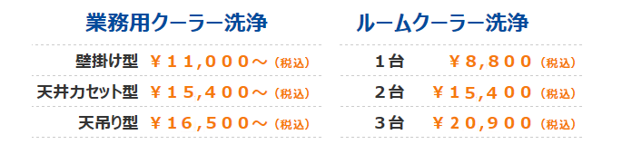 クーラー洗浄特別価格